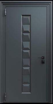 Входная термодверь с металлофиленкой и порошковым напылением RAL 7021 (тип №10) Входная термодверь с металлофиленкой и порошковым напылением RAL 7021 (тип №10)